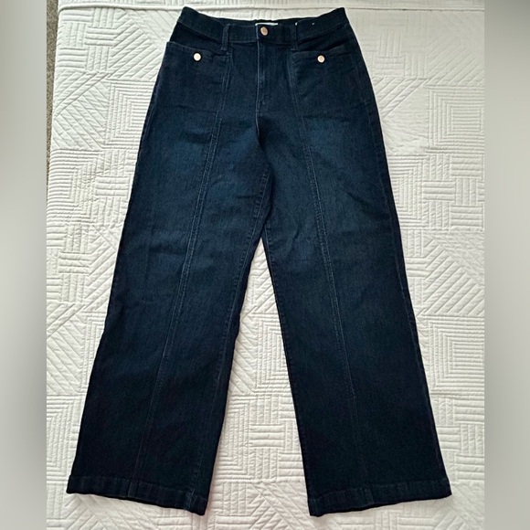 Jessica Simpson Denim - Jessica Simpson Womens Wide Leg High Rise Trouser Jeans Size 10 Dark Blue